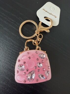 Pink Crystal Purse Keychain/bag charm